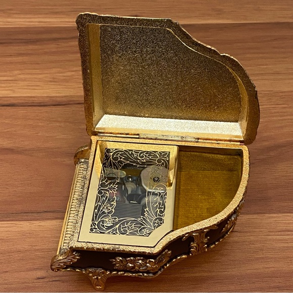 Vintage SANKYO Schmid Japan Oriental Asian Enamel Birds Piano Music Box - Picture 5 of 15